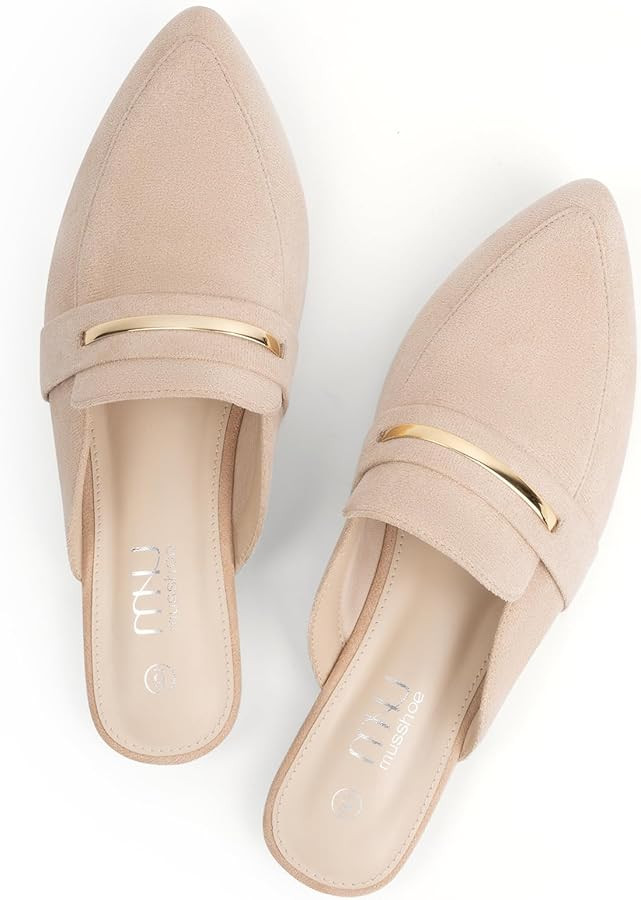 MUSSHOE Comfortable Work Women's Mules - Casual Slip on Black Suede Backless Loafers-Office Busin... | Amazon (US)