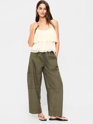 Mid-Rise Cropped Barrel-Leg Utility Pants | Old Navy | Old Navy (US)