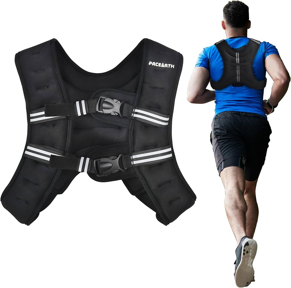 PACEARTH Weighted Vest, 6lb/12lb/16lb/20lb/25lb/30lb Weight Vest with Reflective Stripe, Body Wei... | Amazon (CA)