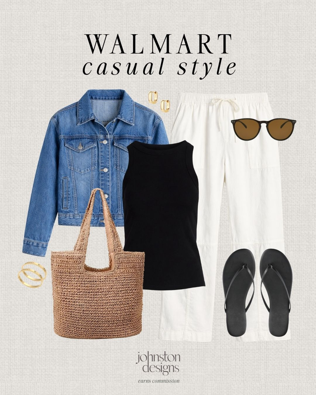 Everyday uniform. 🤍 Simple, classic pieces that always work. Easy to throw on and go, all from Walmart. ✨

Walmart fashion finds, casual outfit women, everyday outfit ideas, denim jacket outfit, neutral pants outfit, black tank outfit, effortless style outfits, minimal casual style, affordable fashion finds, capsule wardrobe basics, summer casual outfits, mom style outfit, easy outfit ideas, classic casual style, everyday essentials wardrobe. 

 #LTKootd