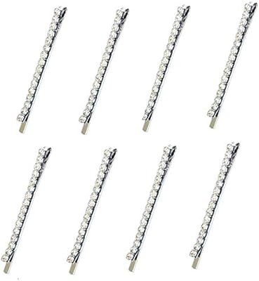 8 pieces Rhinestone Bobby Pin, Shiny Hair Pin, Clear Crystal Hairpin, Metal Hair Clip Sparkly Hai... | Amazon (US)