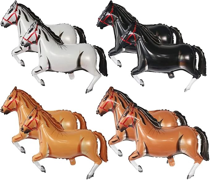 QYCX 8 Pcs Horse Balloons Horse Party Decorations Horse-Shaped Balloon Horse Aluminum Foil Balloo... | Amazon (CA)