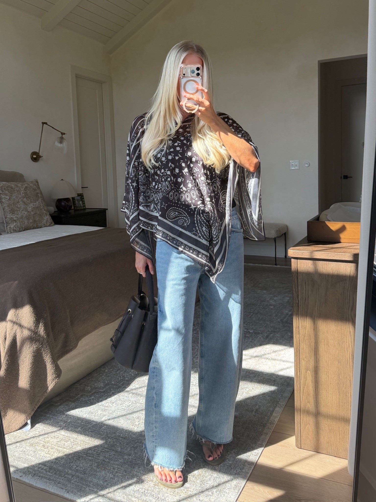 SIZE: poncho is o/s, jeans are 29 (sized up for pp), shoes run tts! #kathleenpost

Fall transition outfit, fall outfit inspo, poncho look, bandana top outfit

#LTKootd #LTKSeasonal
