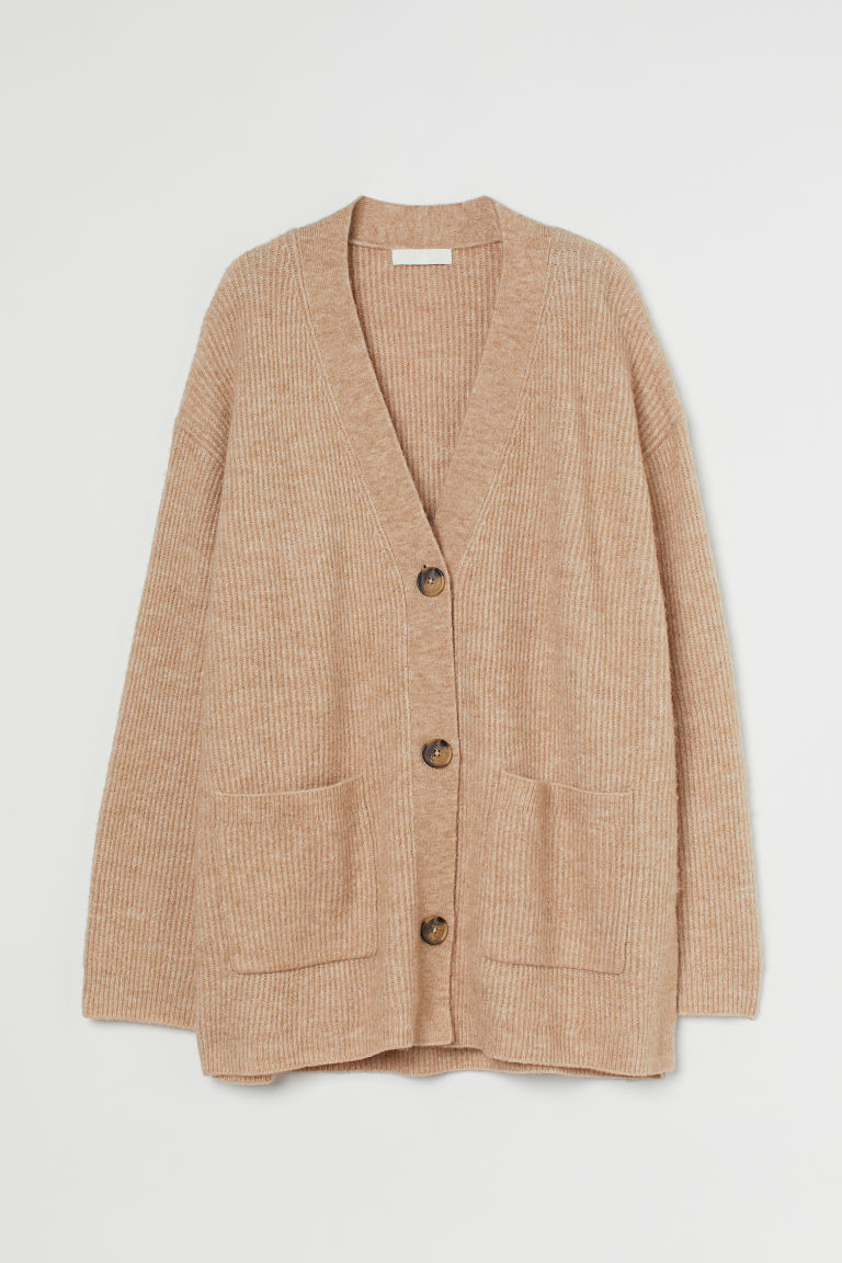 H & M - Rib-knit Cardigan - Beige | H&M (US + CA)