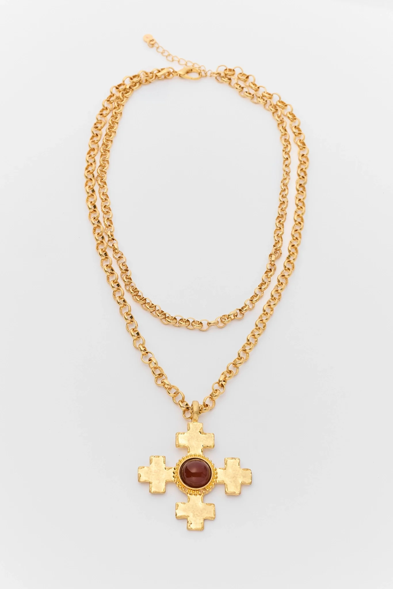 Gold Layered Cross Pendant Necklace | Avara