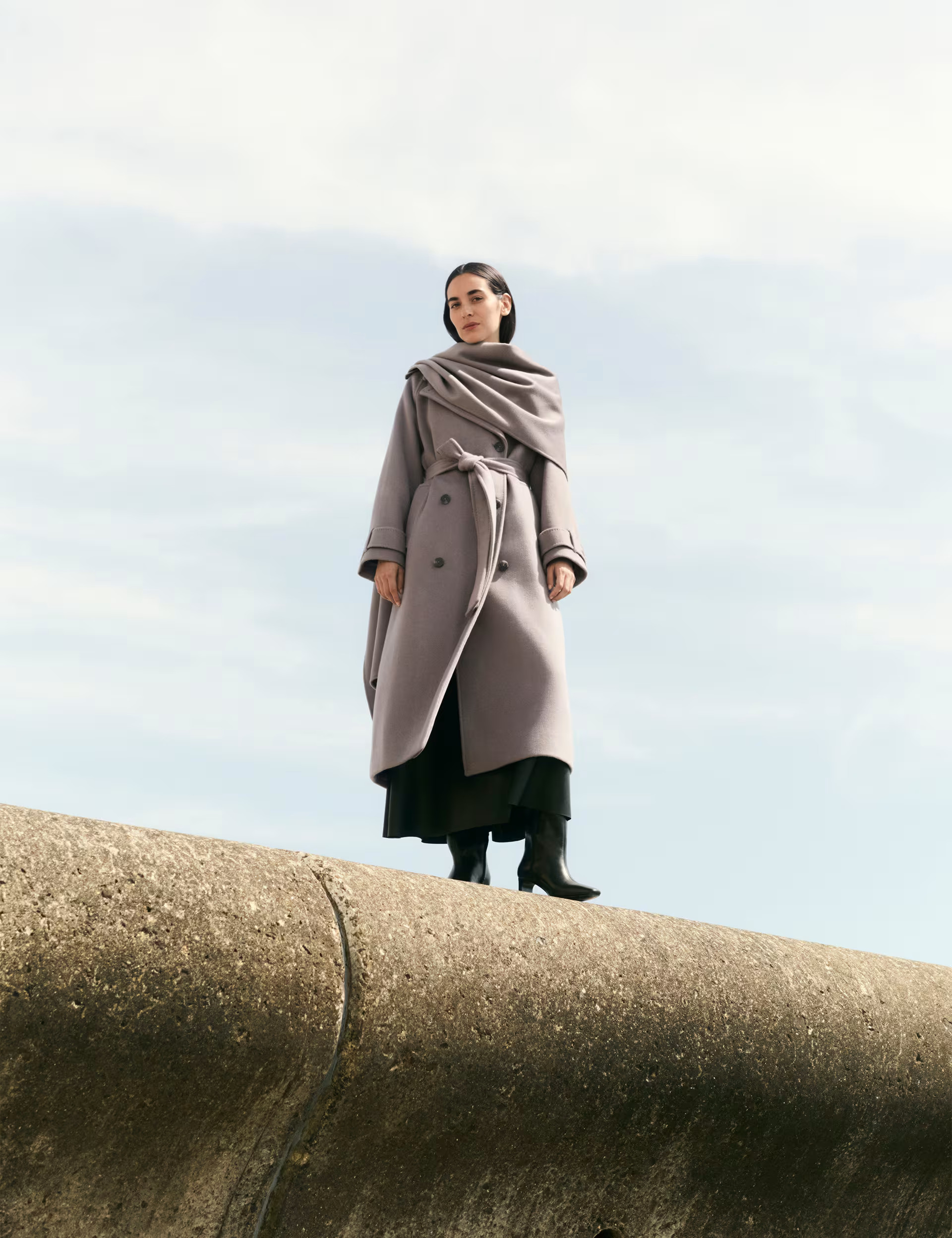 Pure Wool Detachable Scarf Coat | Marks & Spencer (UK)
