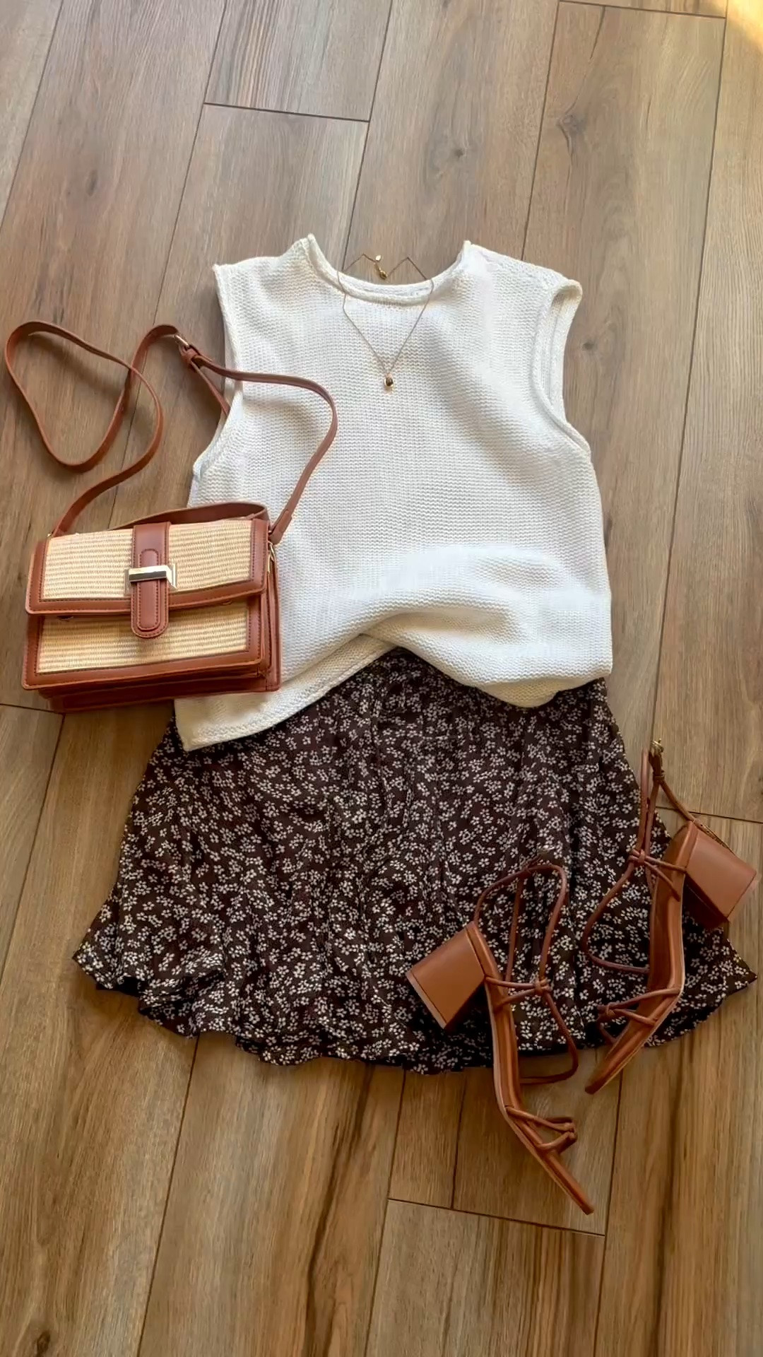 the cutest floral mini skirt from summer to fall. summer to fall transition looks. nordstrom outfits. strappy brown sandals. 
nordstrom anniversary sale 2026

#ltknsale

#LTKSeasonal #LTKSaleAlert