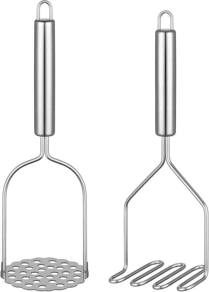 2PCS Mashed Potato Masher - Stainless Steel Potato Smasher, Masher Kitchen Tools & Utensils for A... | Amazon (US)