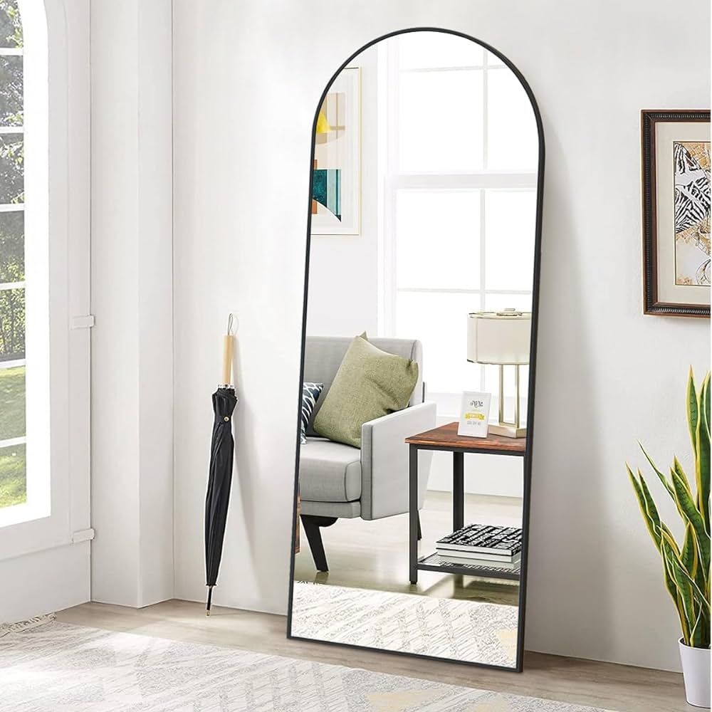 BEAUTYPEAK 65"x24" Arch Floor Mirror, Full Length Mirror Wall Mirror Hanging or Leaning Arched-To... | Amazon (US)