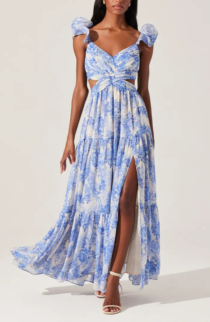 ASTR the Label Frittilaria Floral Cutout Detail Maxi Dress | Nordstrom | Nordstrom
