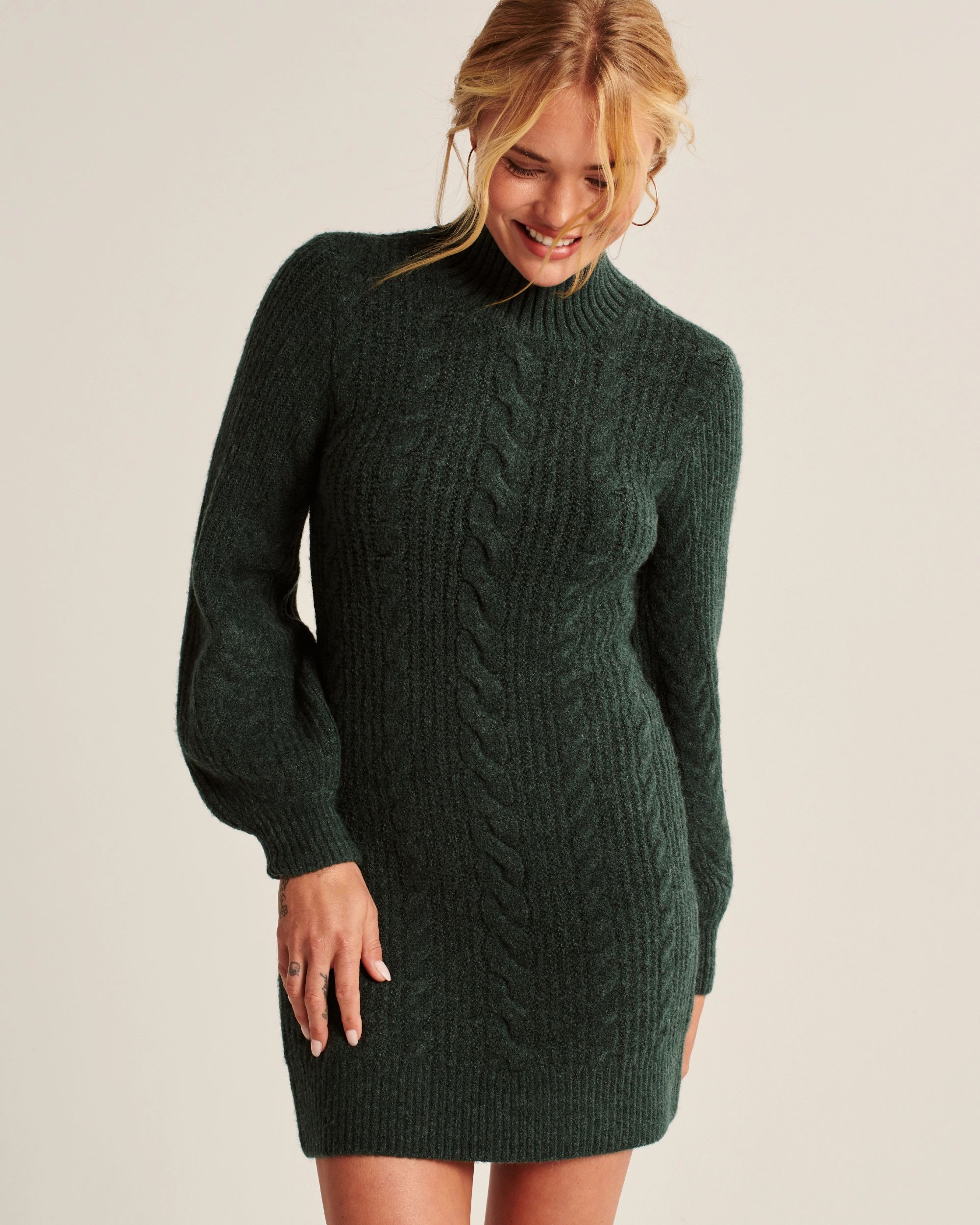 Long-Sleeve Mockneck Sweater Dress | Abercrombie & Fitch (US)