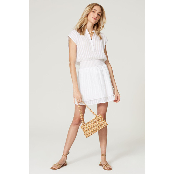 Rails Angelina Smocked Dress white-print | Rent the Runway