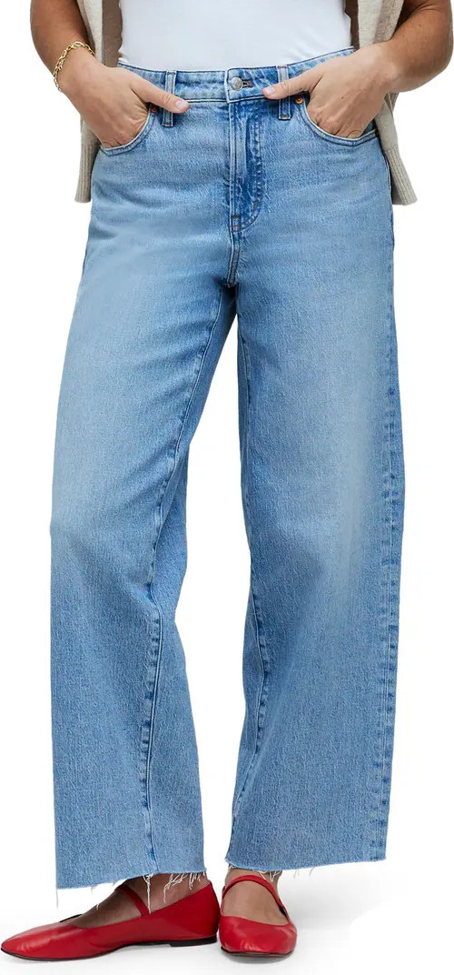 The Perfect Raw Hem Wide Leg Crop Jeans | Nordstrom