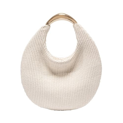 Straw Bag for Women, Boho Chic Woven Hobo Tote Handbag, Handmade Straw Crescent Purse, Lightweigh... | Amazon (US)