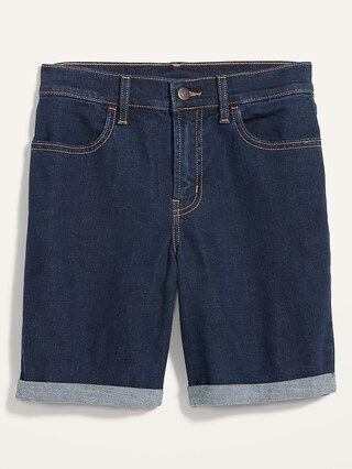 High-Waisted Dark-Wash Jean Shorts for Women -- 7-inch inseam | Old Navy (US)