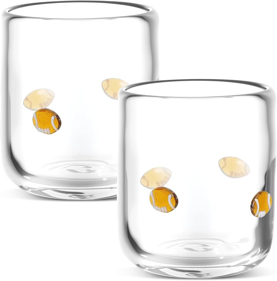 SiliFine 2 PCS Football Icon Juice Glasses | Amazon (US)