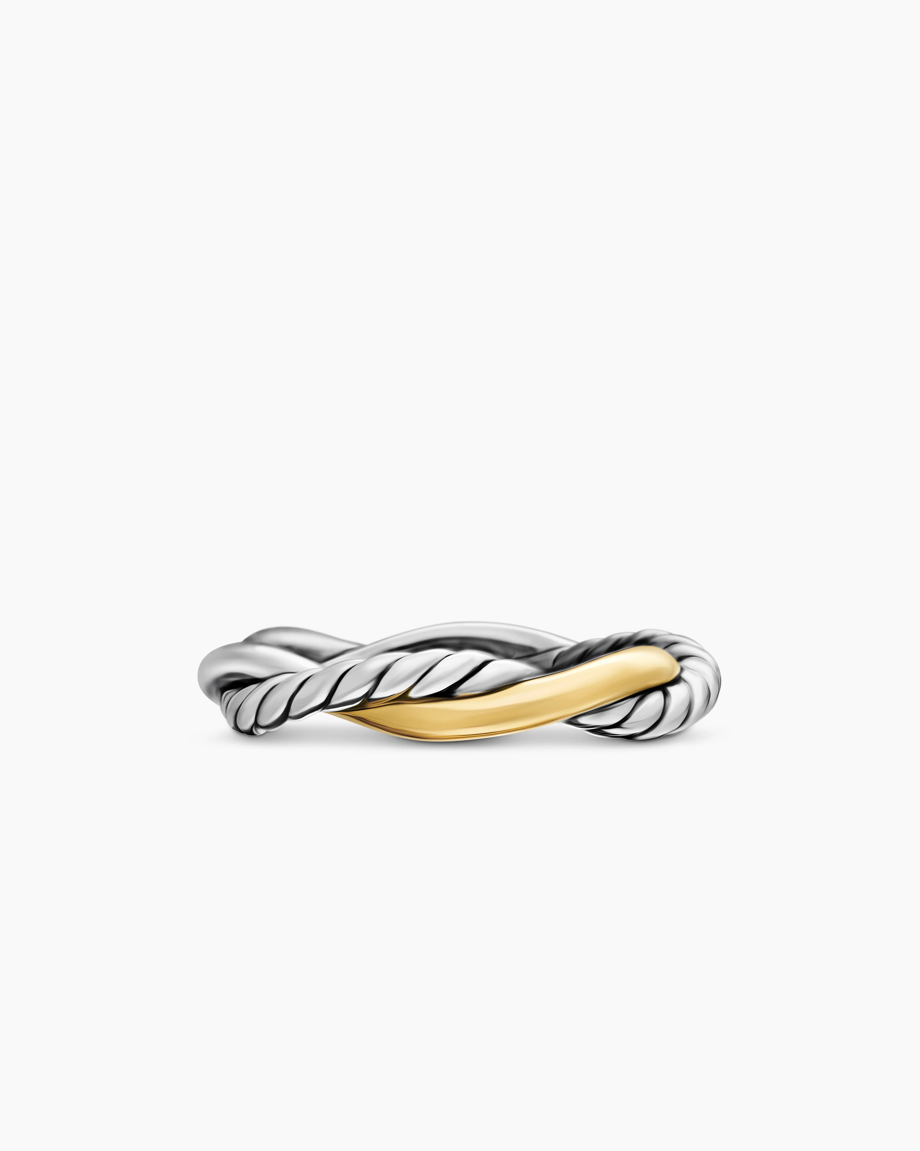 David Yurman | Petite Infinity Band Ring in Sterling Silver with 14K Yellow Gold, 4mm | David Yurman