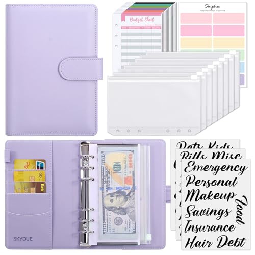 SKYDUE Budget Binder, Money Saving Binder with Zipper Envelopes, Cash Envelopes and Expense Budge... | Amazon (US)
