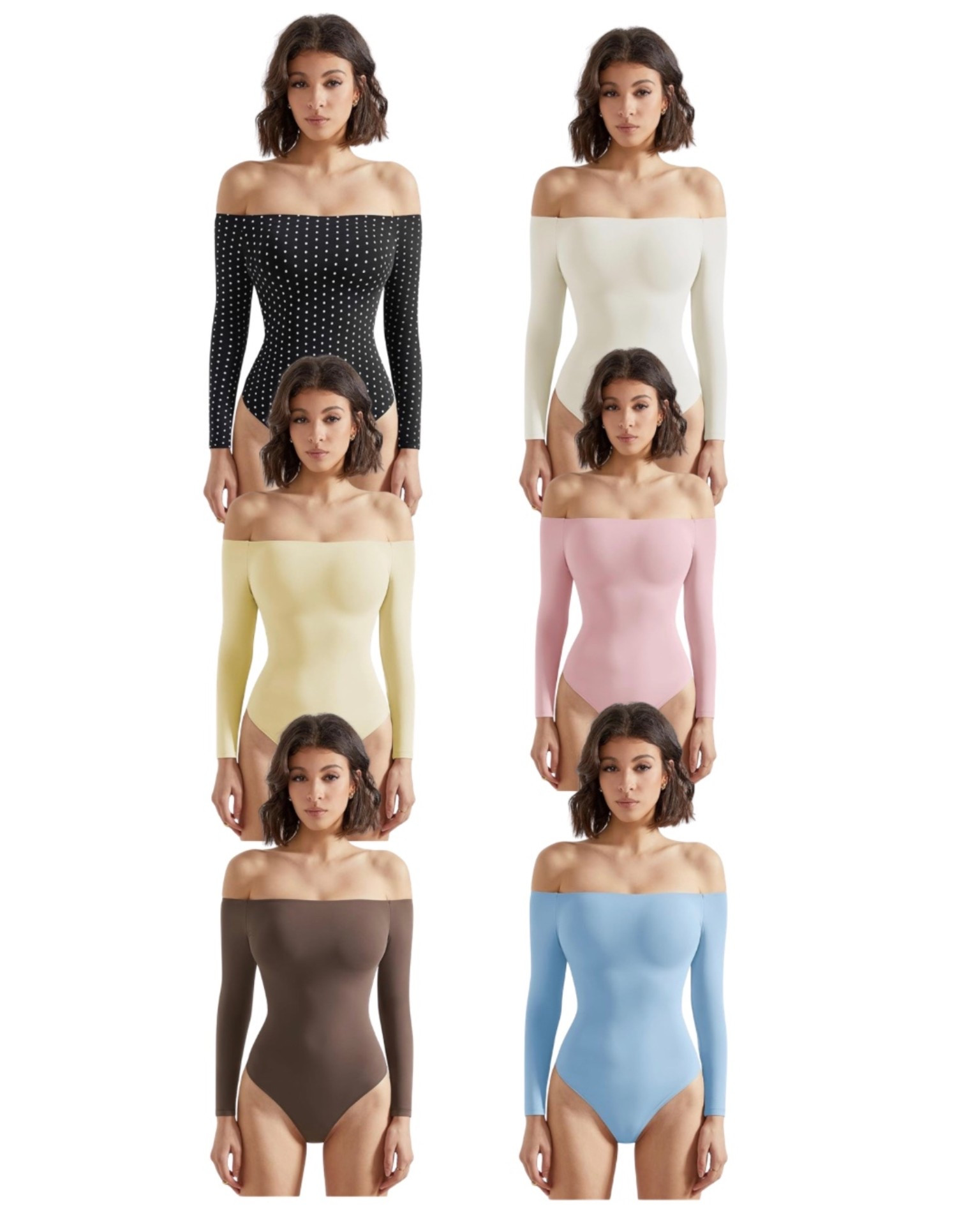 Women Off the Shoulder Long Sleeve Bodysuit Double Lined Thong Bodysuit

#LTKootd #LTKgrwm