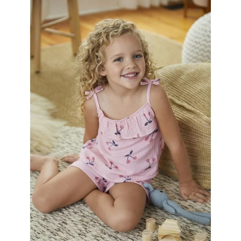 Modern Moments by Gerber Baby & Toddler Girls Gauze Tank Top and Short, 2 Piece Outfit Set, (12M ... | Walmart (US)