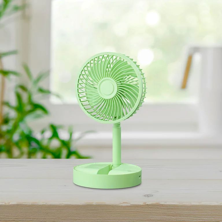 Mainstays 6 inch Personal Rechargeable USB Foldable Fan with 3 Speeds Green | Walmart (US)