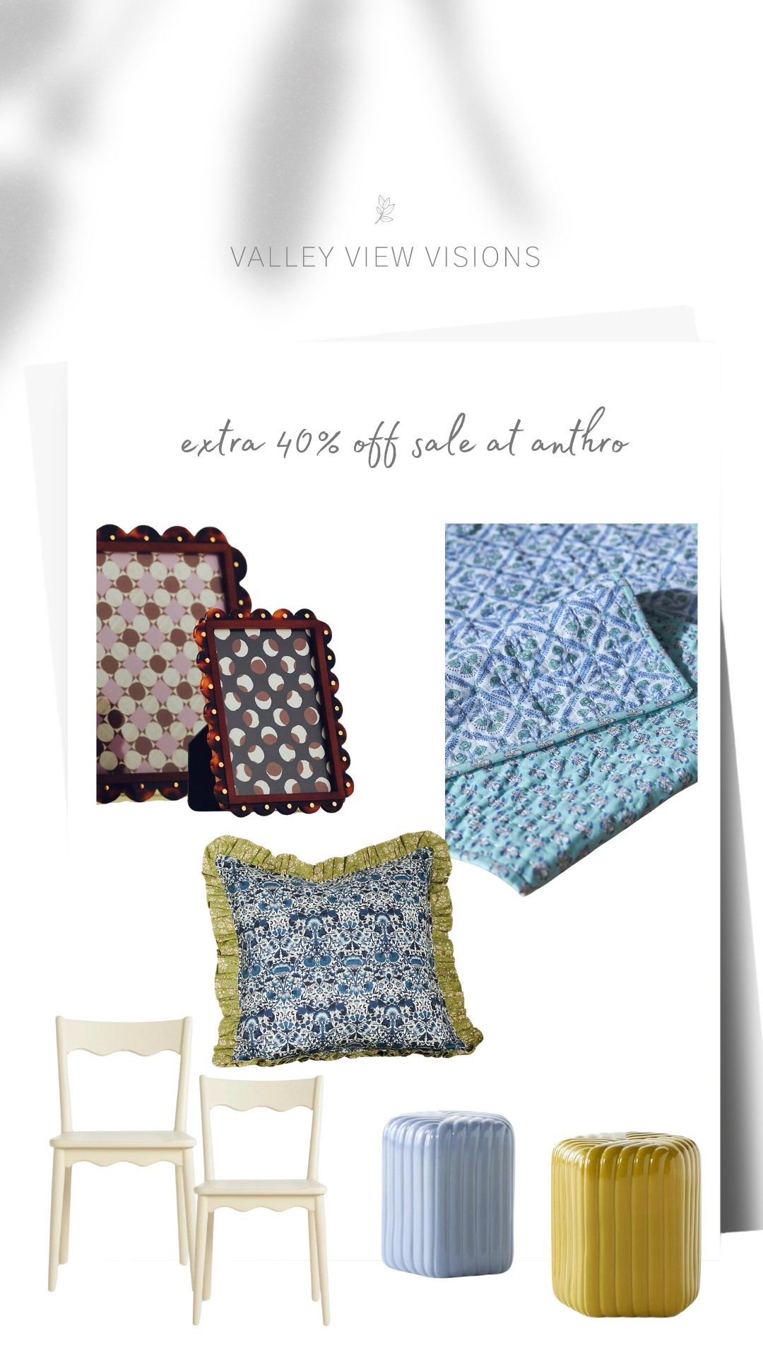 Extra 40% off sale at Anthro

#LTKHome #LTKSpringSale #LTKSaleAlert
