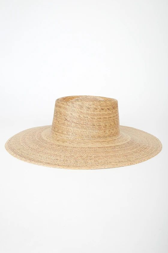 Palma Natural Beige Wide-Brimmed Boater Hat | Lulus (US)