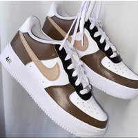 Brown Custom Nike Air Force 1 Neutral Colors Beige | Made To Order | Etsy (US)