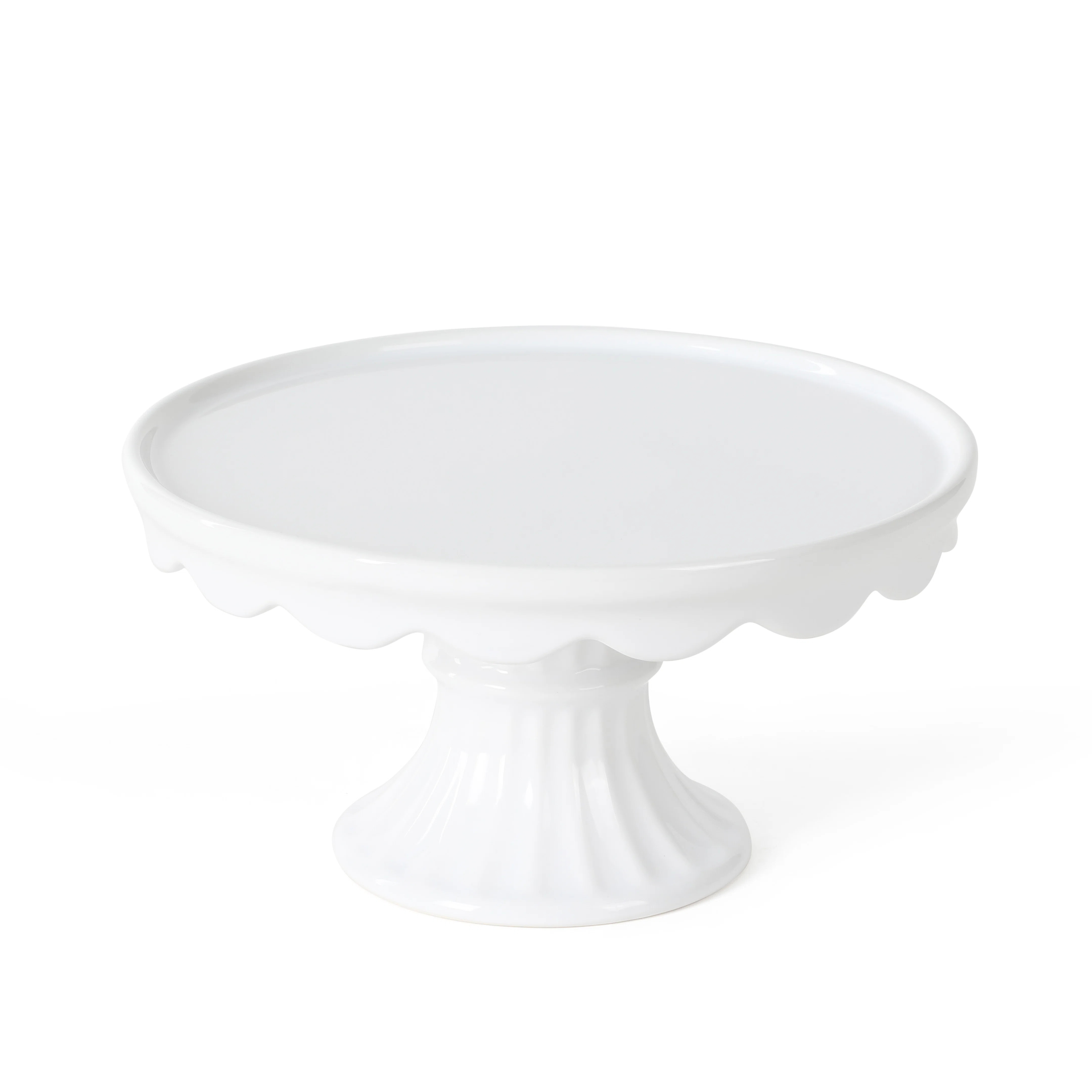 Martha Stewart Patterson 10" x 5.1" White Round Stoneware Cake Stand | Wayfair North America