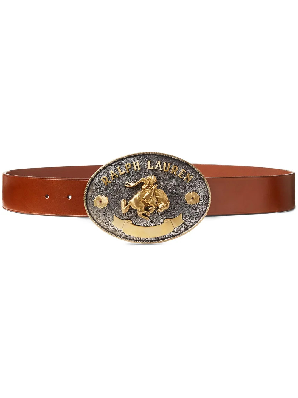Ralph Lauren Collection Rodeo-buckle Leather Belt | Brown | FARFETCH | Farfetch Global