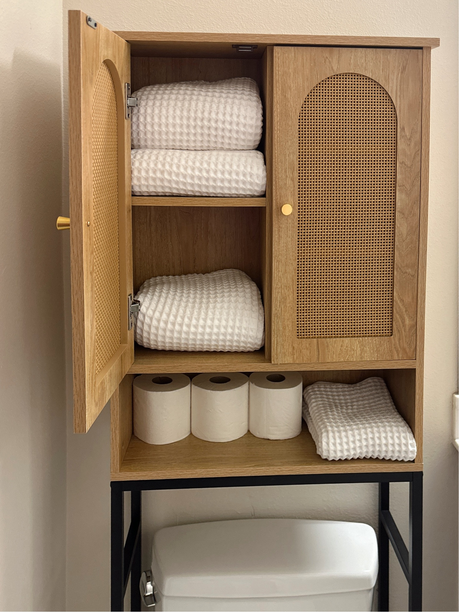 Rattan bathroom storage cabinet 🫶🏽

#LTKHome