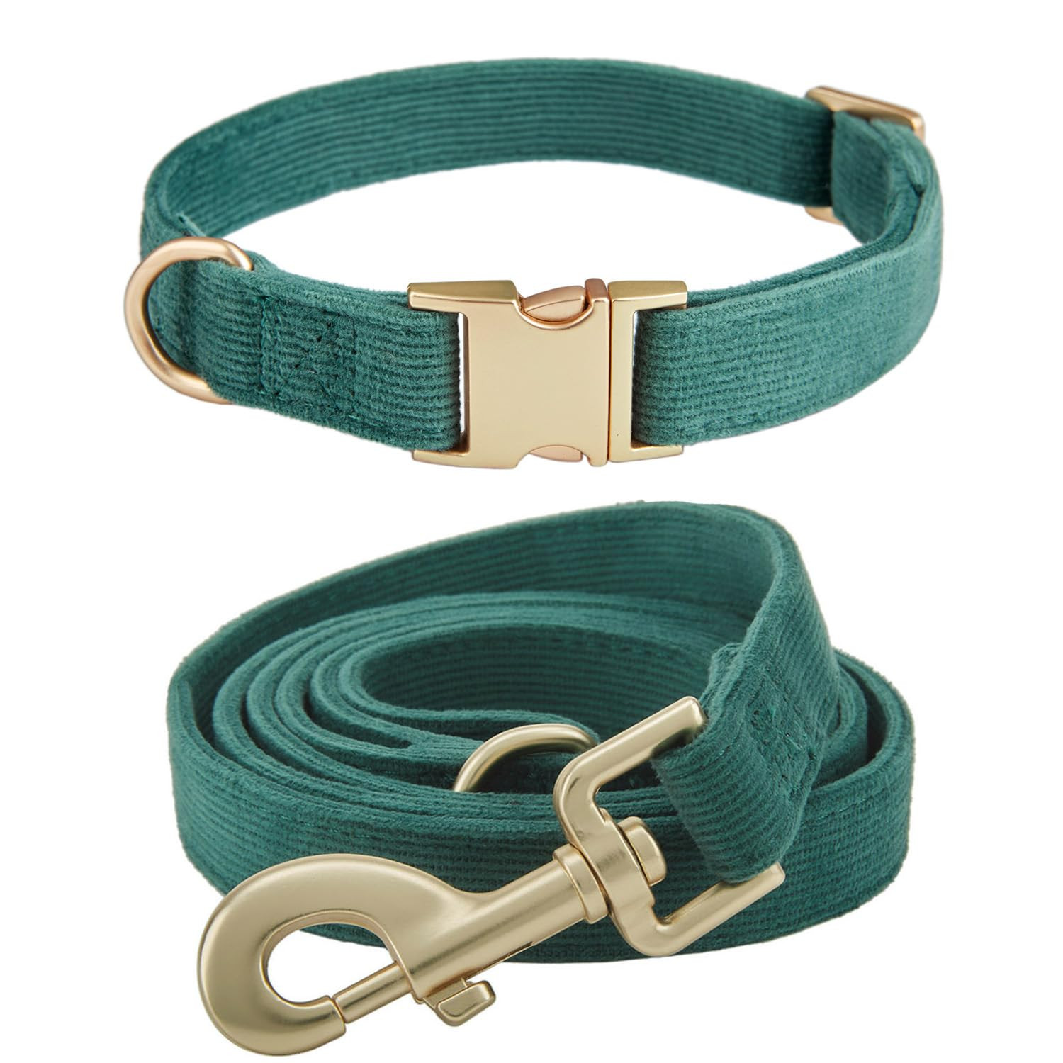 Soft Corduroy Dog Collar and Leash Set, Adjustable Cotton Dog Collars with Metal Buckle and Lead ... | Amazon (US)