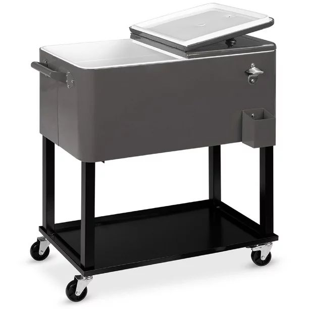 Best Choice Products 80qt Steel Rolling Cooler Cart w/ Bottle Opener, Catch Tray, Drain Plug, Loc... | Walmart (US)