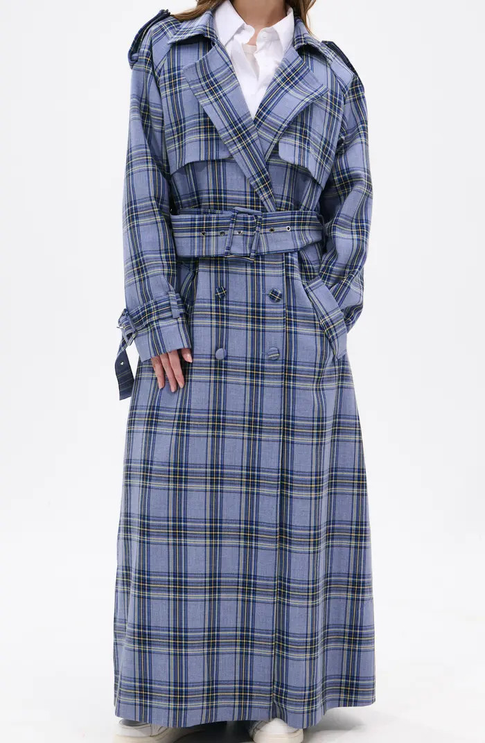 Long Plaid Trench Coat | Nordstrom