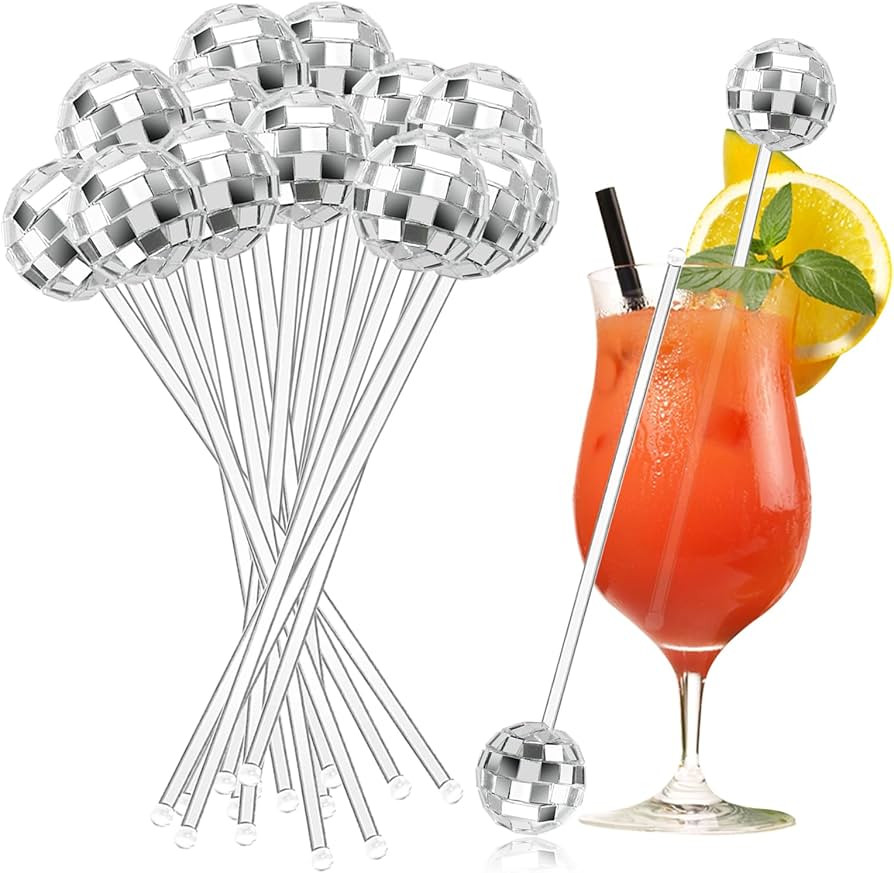 QYCX 24Pcs Disco Party Decorations Disco Cocktail Stirrers Disco Ball Drink Stirrers Disco Balls ... | Amazon (CA)