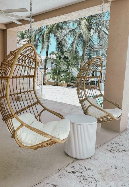 Outdoor Summer Oasis with @Wayfair #wayfairpartner 🌴 These faux rattan swings are here right on time for Summer! They're made to withstand outdoor elements which is key for the beach house, have waterproof cushions and are so comfy - even without the cushion! Shop these below + other gorgeous swings for your patio. 


#wayfair #patioswing #eggchair #rattanswing #lookforless #wovenswing #outdoorswing #coastalhome #beachhouse #patiofurniture #cooler #outdoorfurniture 

#LTKHome #LTKSeasonal #LTKSaleAlert