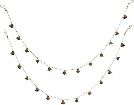 U/B Rust Bell Hanging String of 12 Bells Christmas Jingle Bells Wall Hanging Handicrafts Bells Me... | Amazon (US)