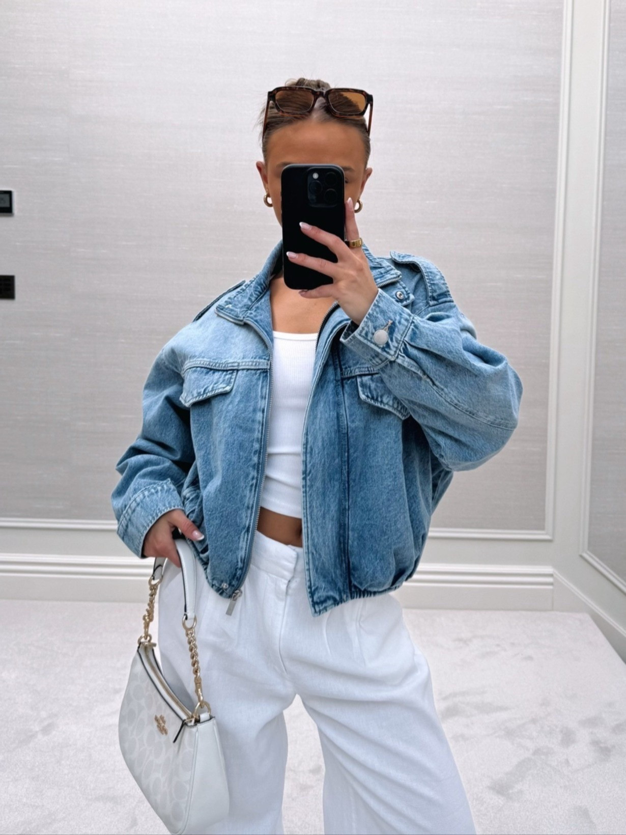 the perfect bomber jacket for spring!! 🌺

summer spring outfit inspo easy ootd blue denim stradivarius city break outfit zip up funnel neck  

 #LTKuk #LTKspring #LTKsummer