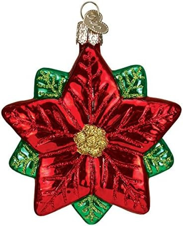 Old World Christmas Poinsettia Star Glass Blown Ornament for Christmas Tree, Handcrafted Holiday ... | Amazon (US)