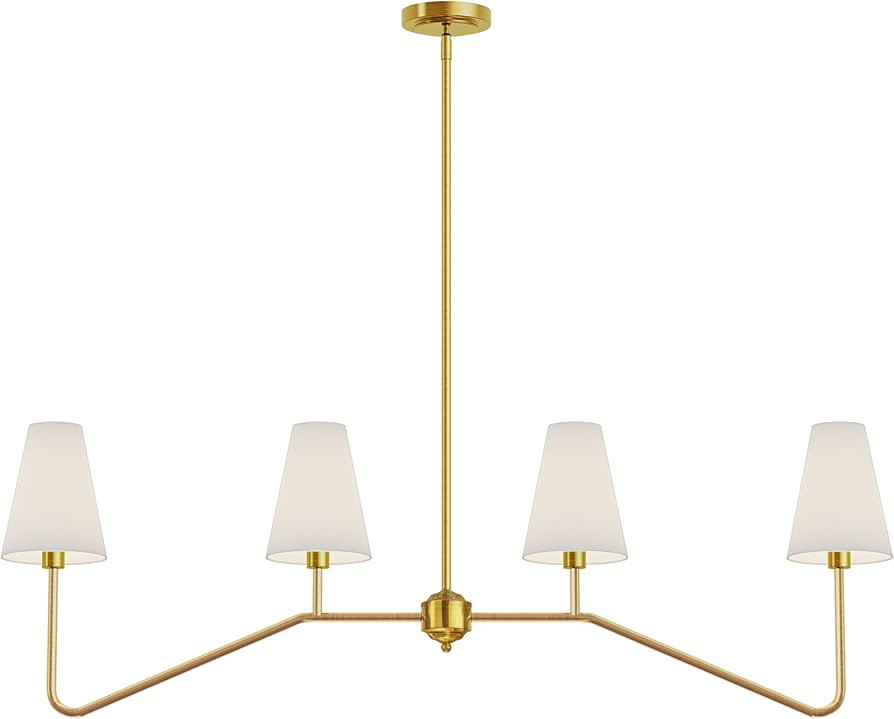 Electro bp;47" W 4-Light Linear Kitchen Island Lighting Fixture Classic Chandeliers Polished Gold... | Amazon (US)