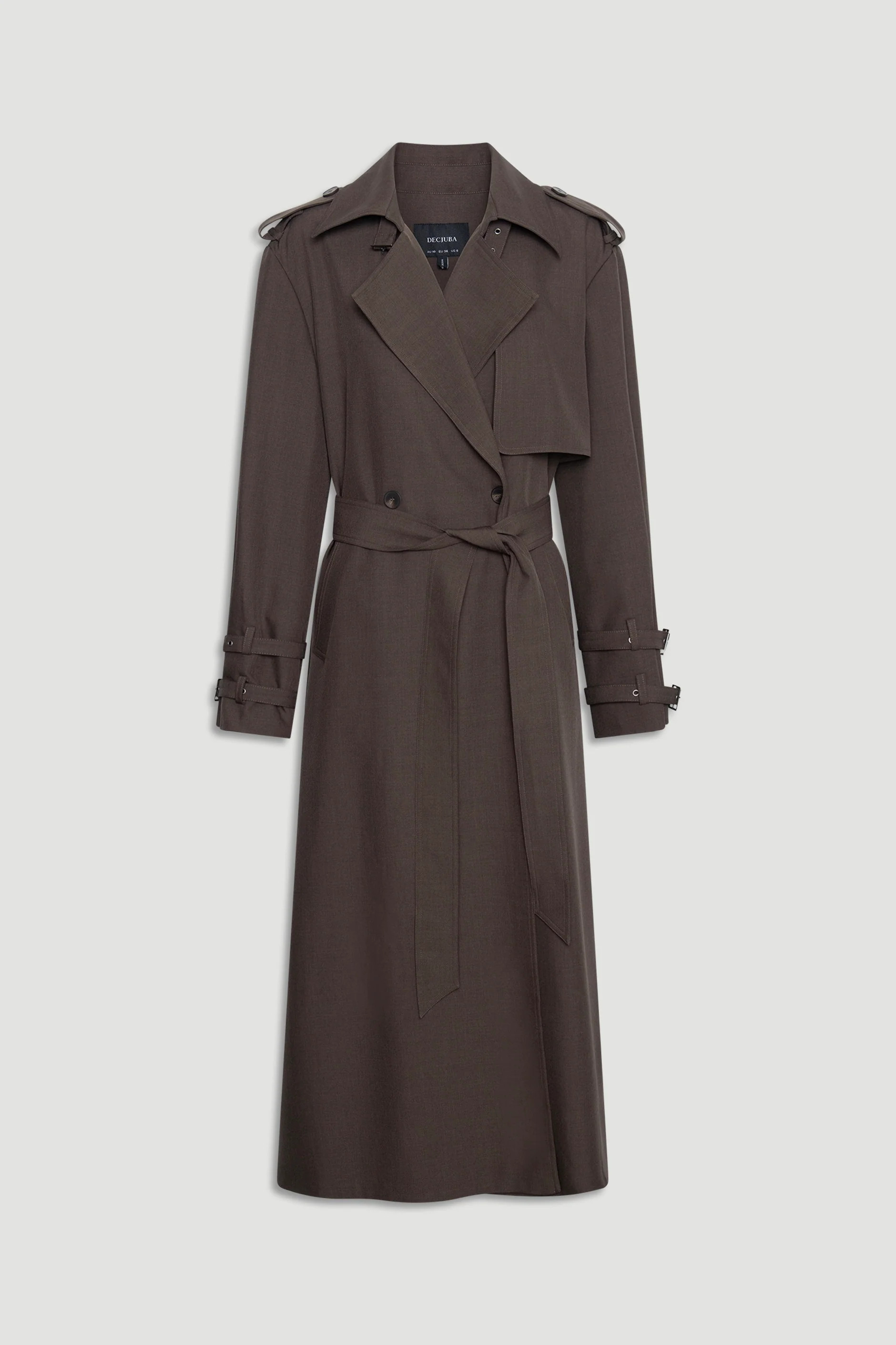 Esther Trench Coat - Deep Taupe | DECJUBA