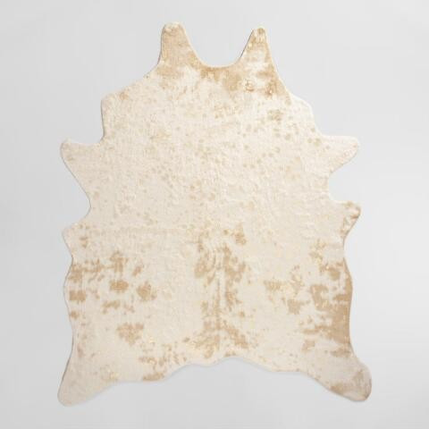 Gold Printed Faux Cowhide Area Rug | World Market
