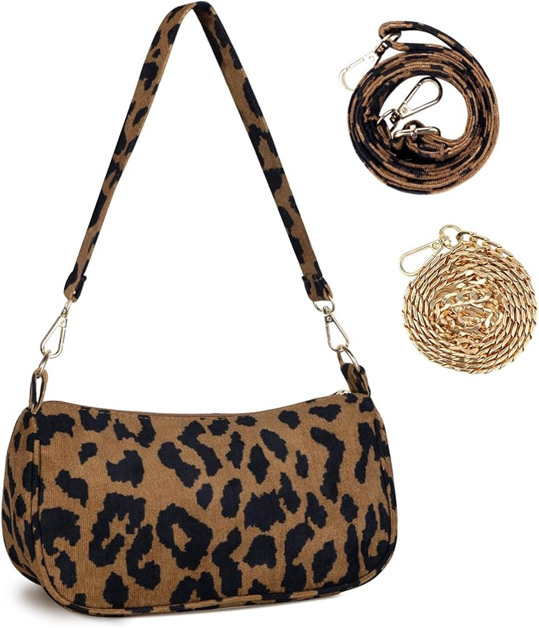 FITDON Small Shoulder Bag for Women, Corduroy Hobo Tote Handbag Clutch Purse Crescent Underarm Ba... | Amazon (US)