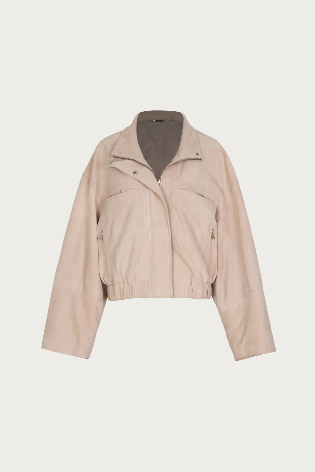 The Suede Bomber Jacket (Taupe) | SAME