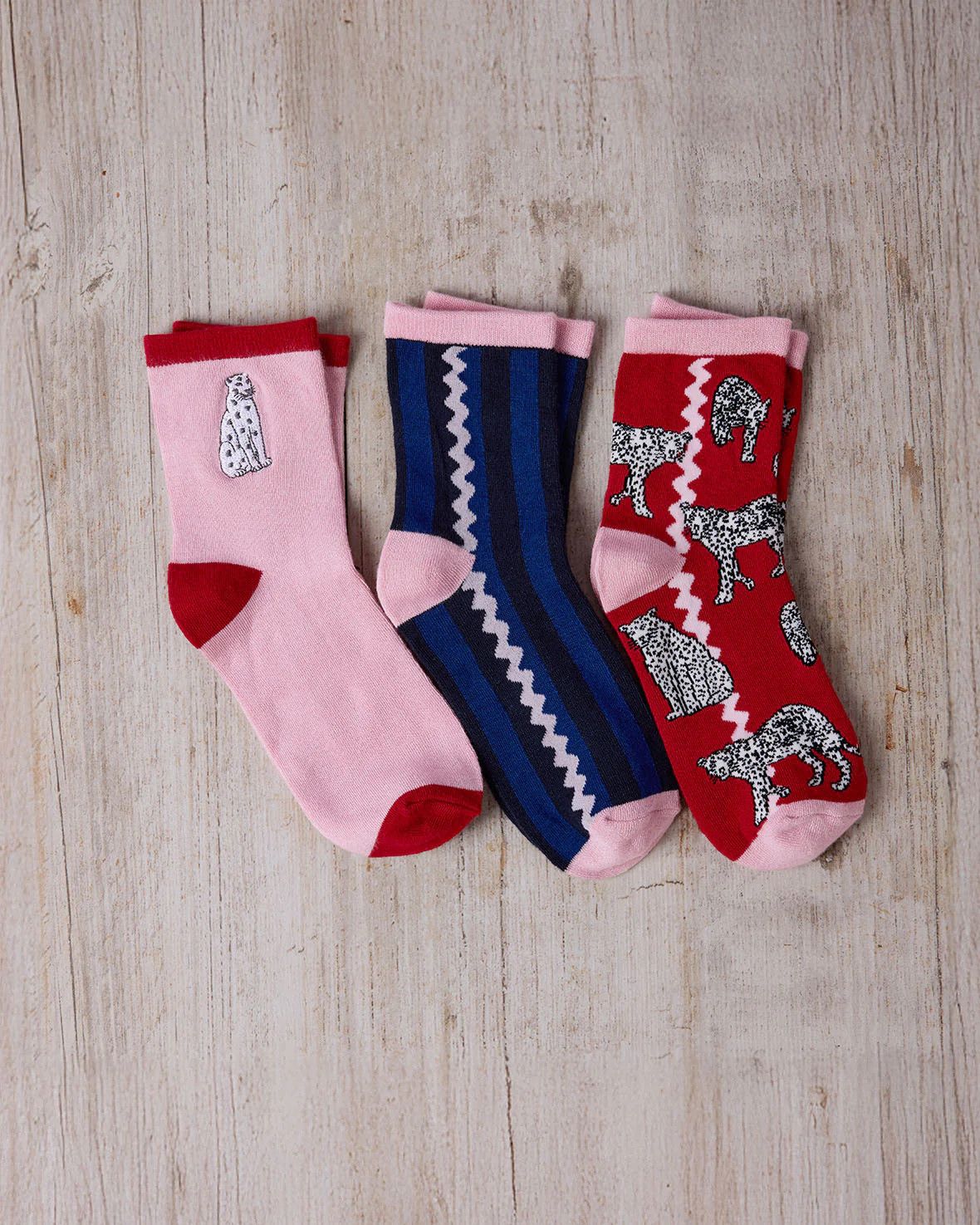 Snow Leopard Socks 3 Pack | Chelsea Peers NYC