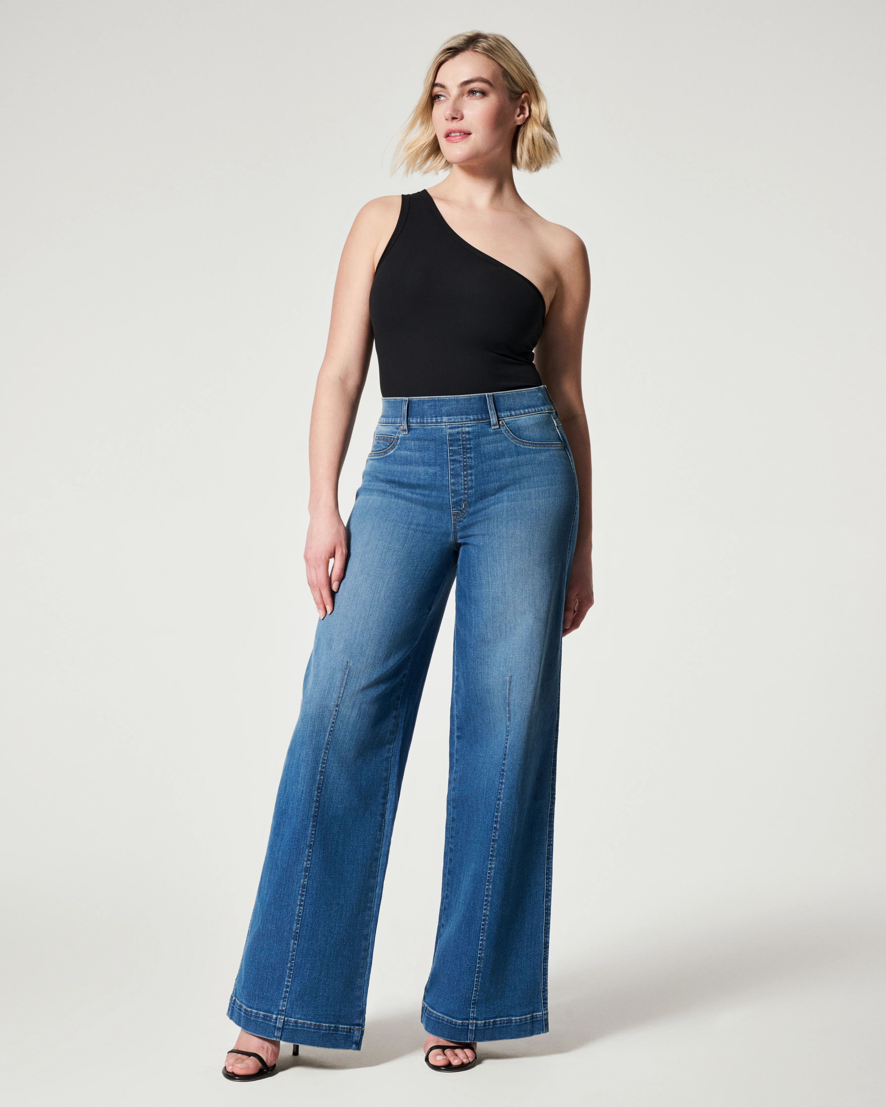 Seamed Front Wide Leg Jeans, Vintage Indigo | Spanx Canada