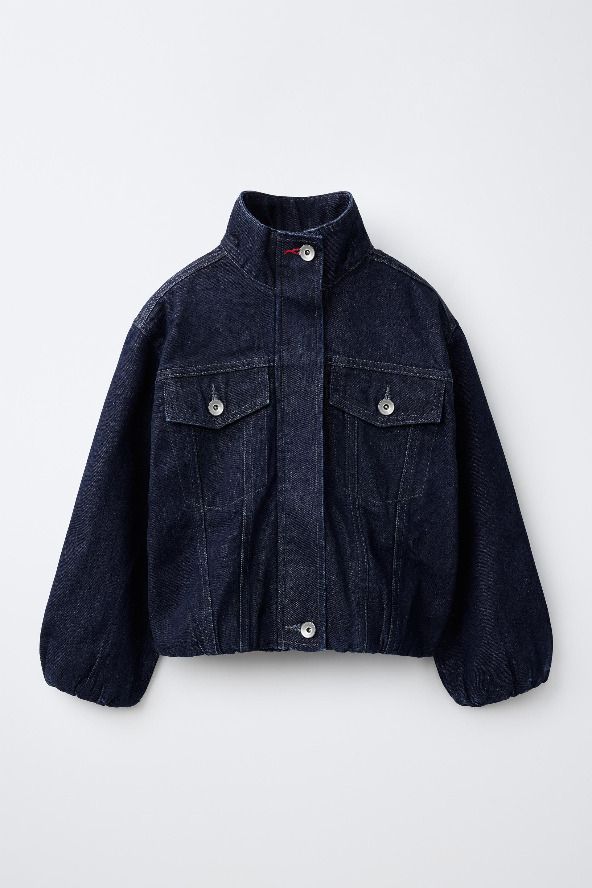Zara - Balloon Denim Jacket - Blue - 6-7 Years (48,0 Inches) - Kids | Zara US