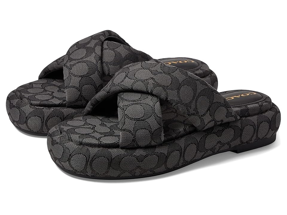 COACH Penelope Jacquard Sandal (Charcoal) Women's Shoes | Zappos