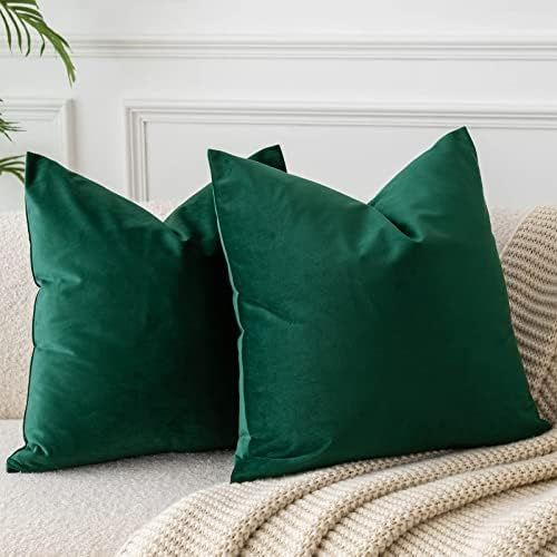 Amazon.com: JUSPURBET Christmas Decorative Velvet Throw Pillow Covers for Sofa Couch Bed,Pack of ... | Amazon (US)