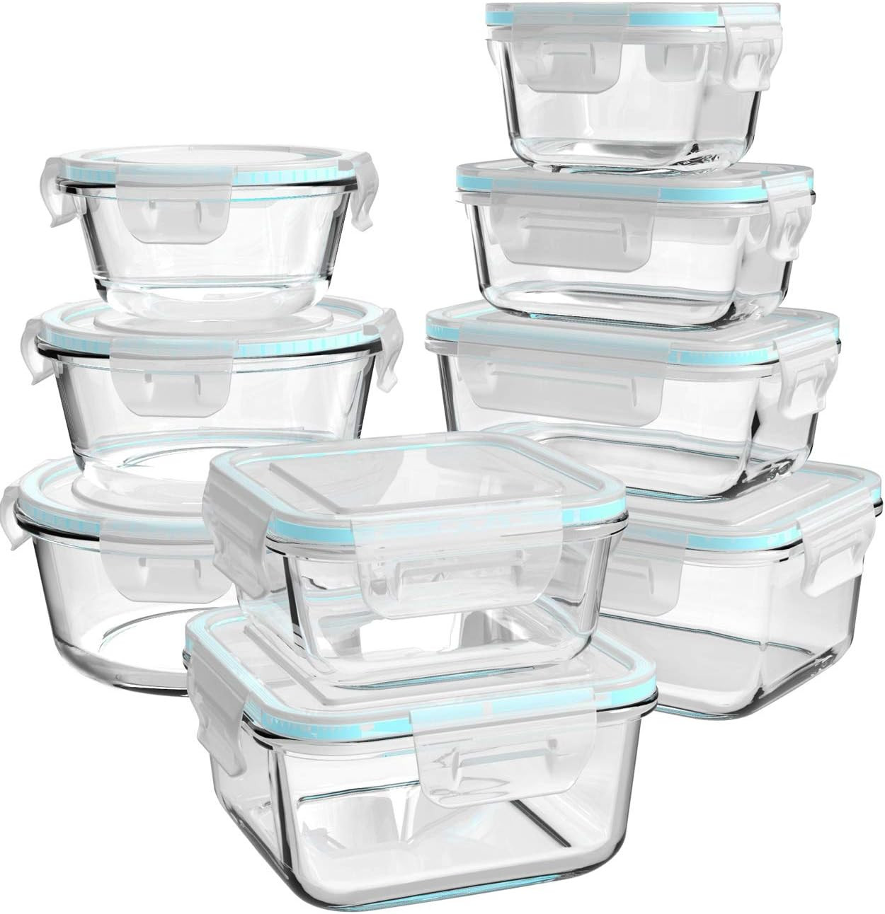 Glass Food Storage Containers with Lids, [18 Piece] Meal Prep Containers for Food Storage , BPA F... | Amazon (US)